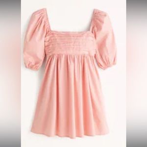 Abercrombie Ruched Bodice Puff Sleeve Mini Dress Size Small Tall